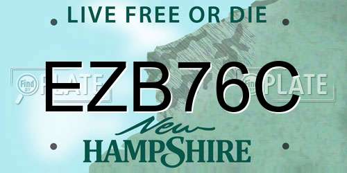 EZB76C New Hampshire License Plate