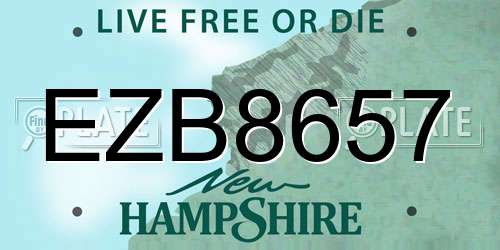 EZB8657 New Hampshire License Plate