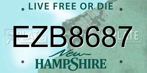 EZB8687 New Hampshire License Plate