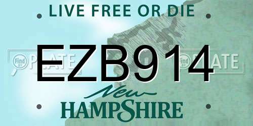 EZB914 New Hampshire License Plate