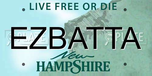 EZBATTA New Hampshire License Plate