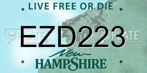 EZD223 New Hampshire License Plate