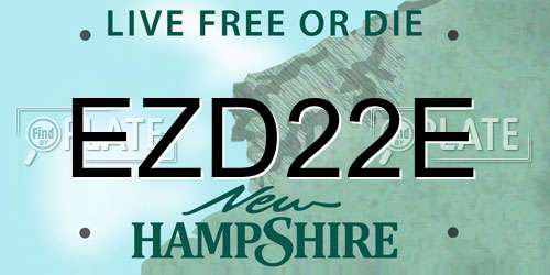 EZD22E New Hampshire License Plate