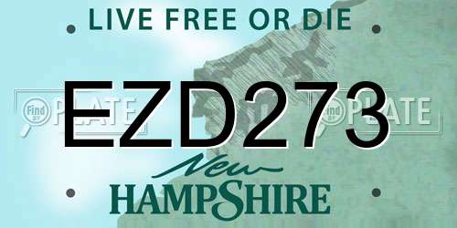 EZD273 New Hampshire License Plate