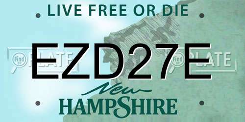 EZD27E New Hampshire License Plate