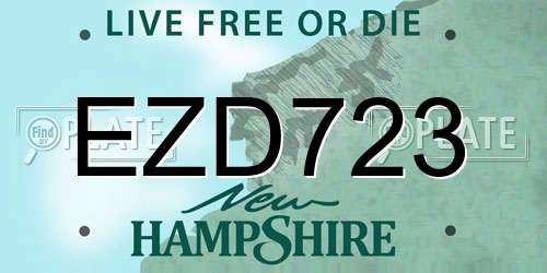 EZD723 New Hampshire License Plate