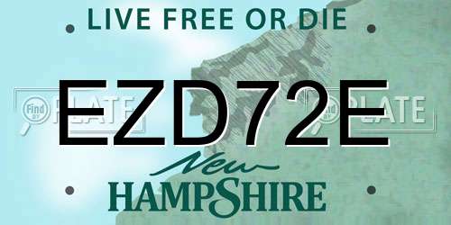 EZD72E New Hampshire License Plate