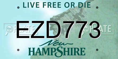 EZD773 New Hampshire License Plate