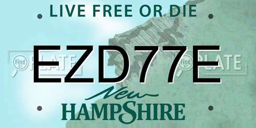 EZD77E New Hampshire License Plate