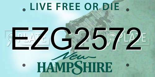 EZG2572 New Hampshire License Plate