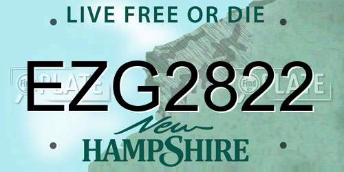 EZG2822 New Hampshire License Plate