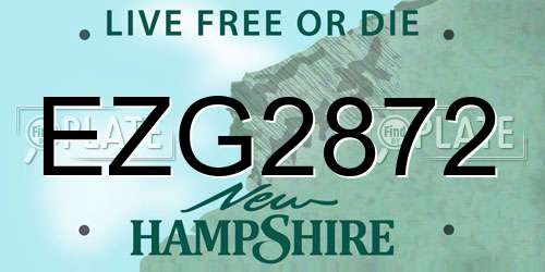 EZG2872 New Hampshire License Plate