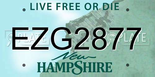 EZG2877 New Hampshire License Plate