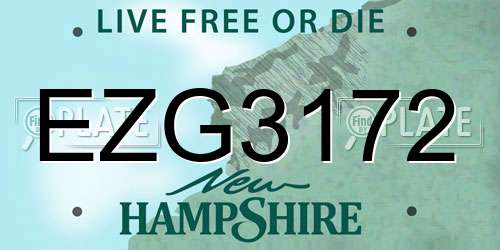 EZG3172 New Hampshire License Plate