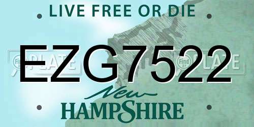 EZG7522 New Hampshire License Plate