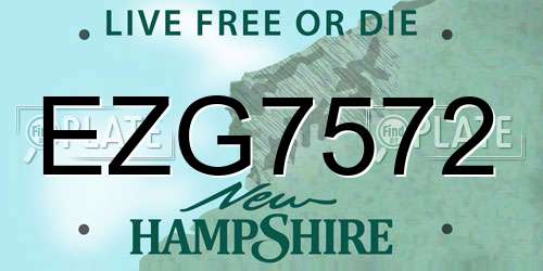 EZG7572 New Hampshire License Plate