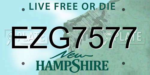 EZG7577 New Hampshire License Plate