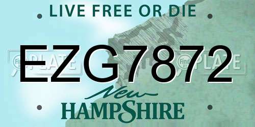 EZG7872 New Hampshire License Plate