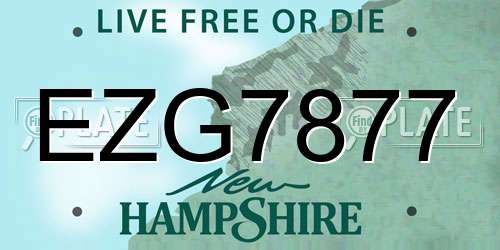 EZG7877 New Hampshire License Plate