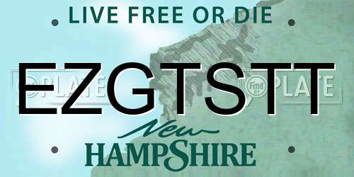 EZGTSTT New Hampshire License Plate