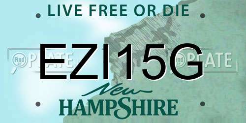 EZI15G New Hampshire License Plate