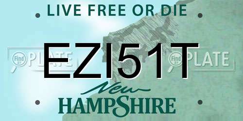 EZI51T New Hampshire License Plate