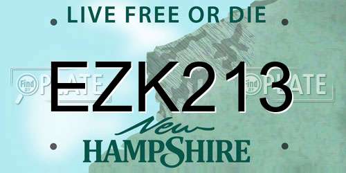EZK213 New Hampshire License Plate