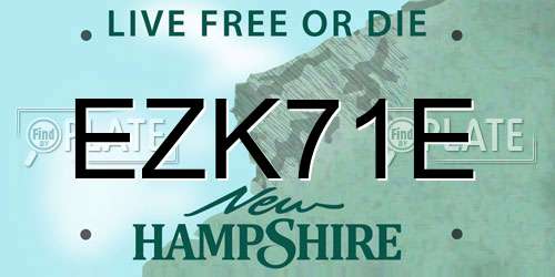 EZK71E New Hampshire License Plate
