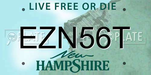 EZN56T New Hampshire License Plate
