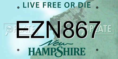 EZN867 New Hampshire License Plate
