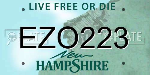 EZO223 New Hampshire License Plate