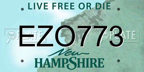 EZO773 New Hampshire License Plate