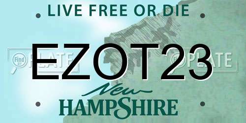 EZOT23 New Hampshire License Plate