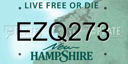 EZQ273 New Hampshire License Plate