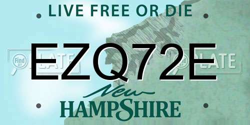 EZQ72E New Hampshire License Plate