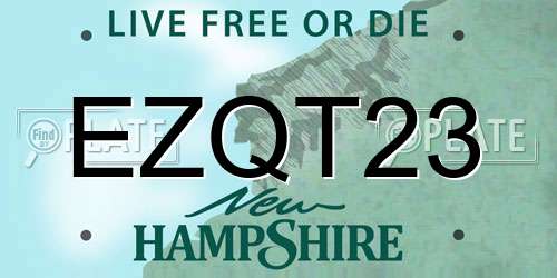 EZQT23 New Hampshire License Plate