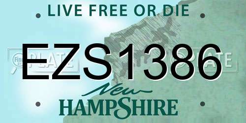 EZS1386 New Hampshire License Plate