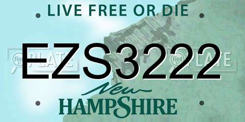 EZS3222 New Hampshire License Plate