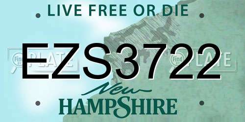 EZS3722 New Hampshire License Plate