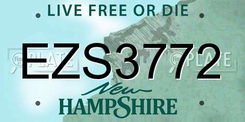EZS3772 New Hampshire License Plate