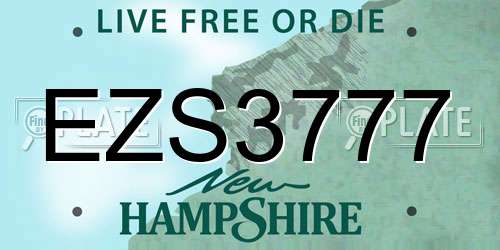 EZS3777 New Hampshire License Plate