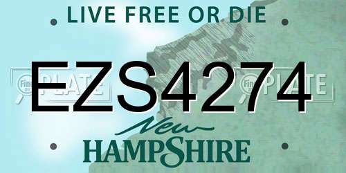 EZS4274 New Hampshire License Plate