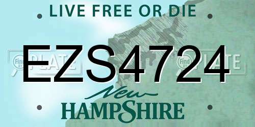 EZS4724 New Hampshire License Plate
