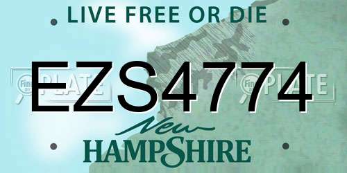 EZS4774 New Hampshire License Plate