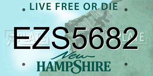 EZS5682 New Hampshire License Plate