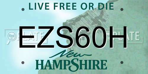 EZS60H New Hampshire License Plate