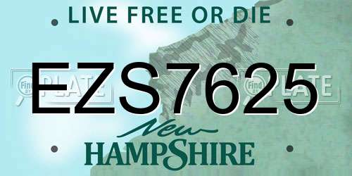 EZS7625 New Hampshire License Plate