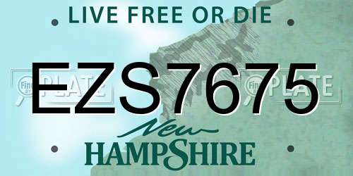EZS7675 New Hampshire License Plate
