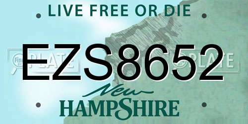 EZS8652 New Hampshire License Plate