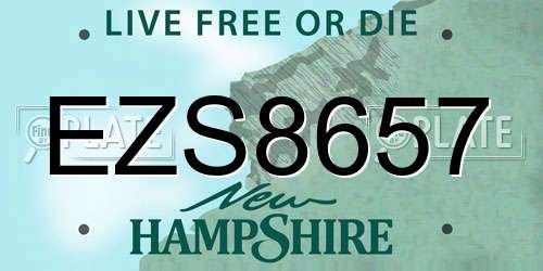 EZS8657 New Hampshire License Plate